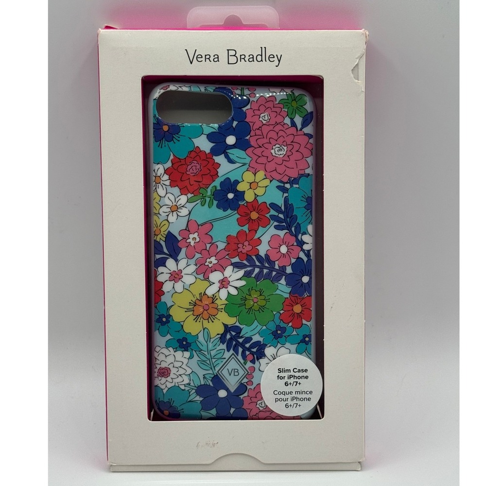 Vera Bradley Far Out Floral Slim Case for iPhone 6 Plus 7 Plus Multi Color NEW